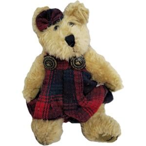 Boyds Bear Becky Red Plaid Romper 6" Vintage Retired